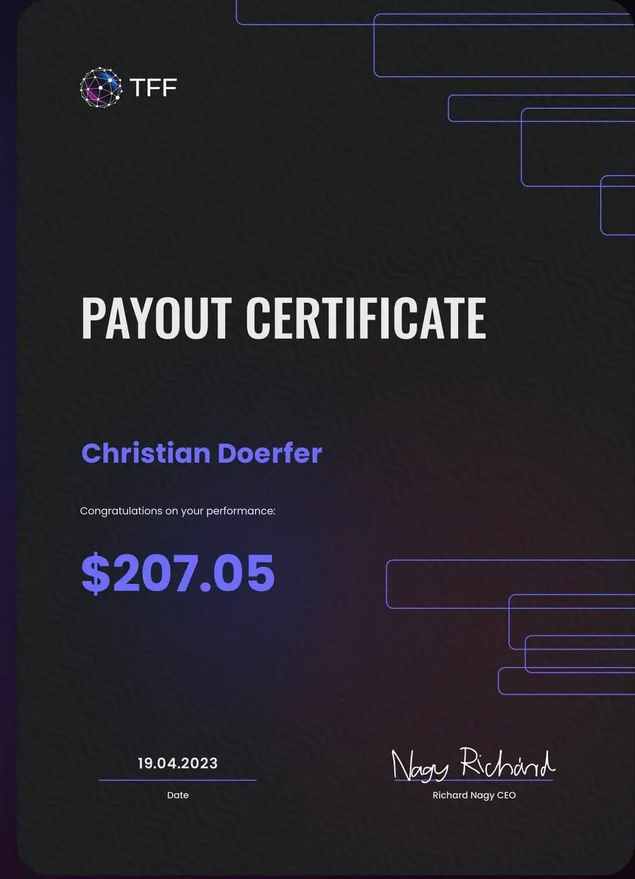 ELALIHOLDING Nachweis – DöRfer Payout 1